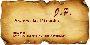 Joanovits Piroska névjegykártya